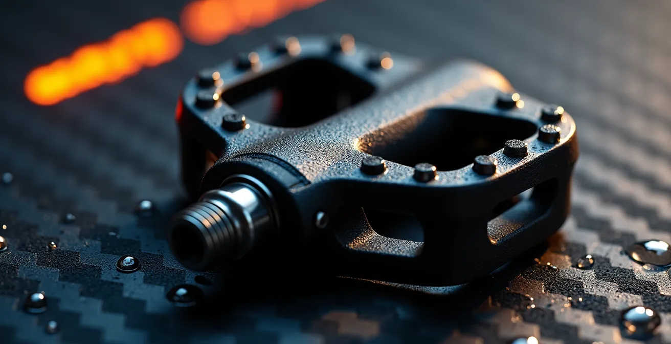 Indoor-Trainingssetup mit Fahrradtrainer im Winter