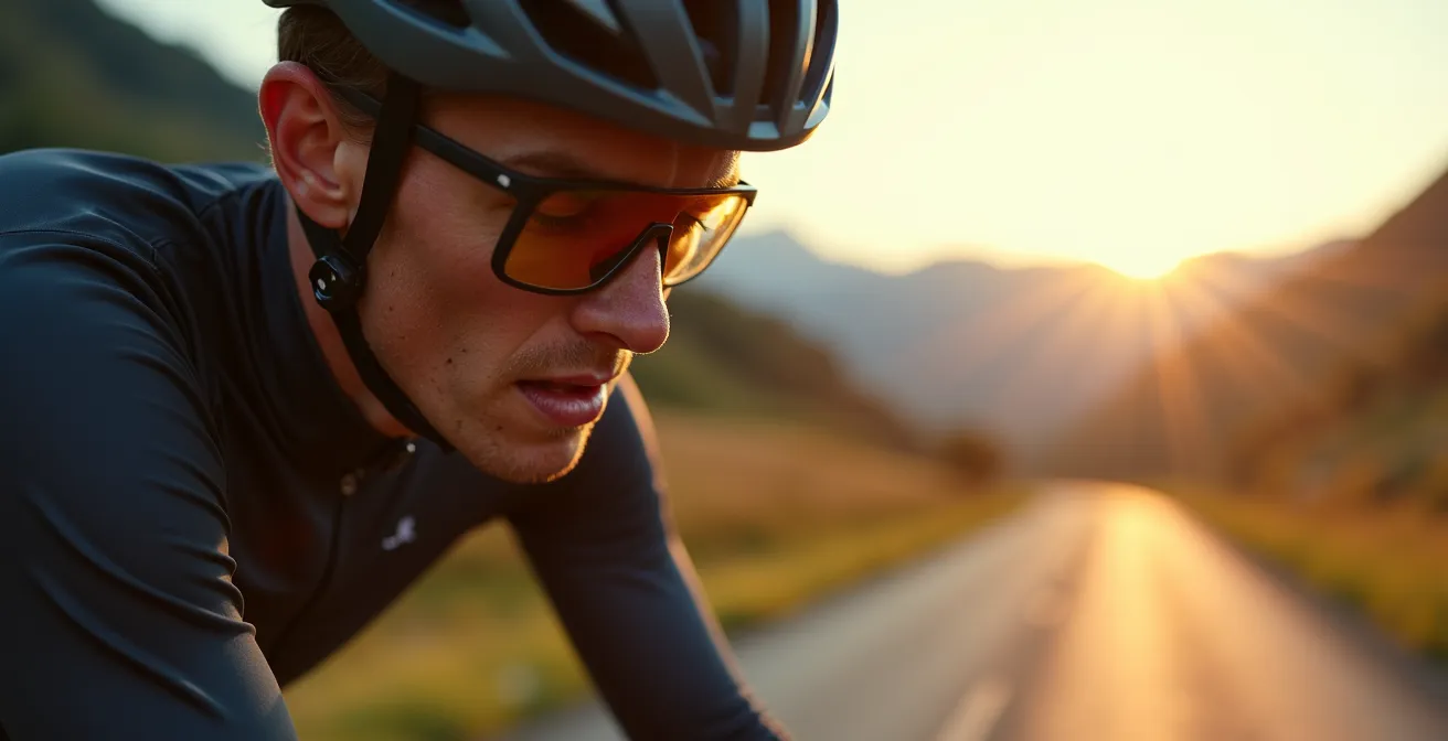 Radsportler beim strukturierten Training mit Leistungsmessung in deutschen Mittelgebirgen